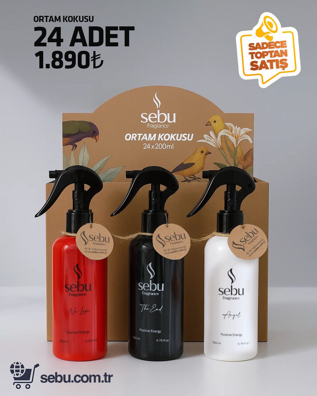 Sebu Fragrance Ortam Kokusu Sprey – 24’lü Set (24 x 200 ml)